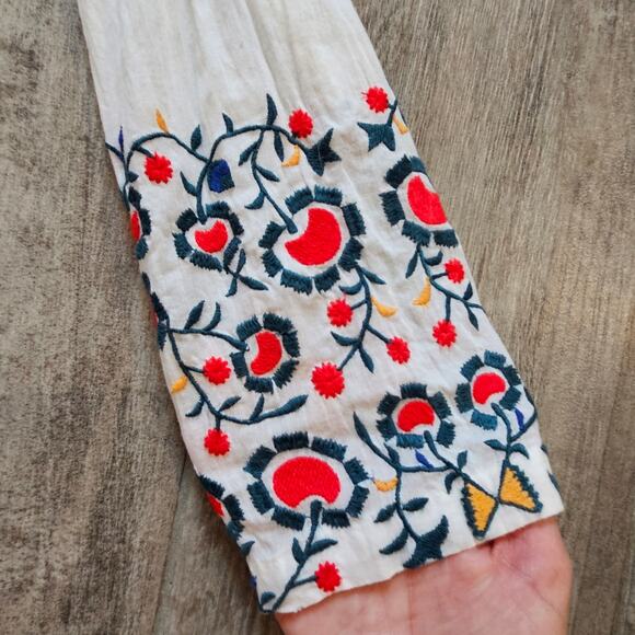 Antik Batik Daylee Long Dress Size M Floral Embroidered Boho Maxi V-Neck Boho - Picture 6 of 14